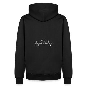 Le teckel est une pure personnalité Portrait de teckel - Sweat à capuche Premium bio Homme - noir - Dos - Nico (187cm)