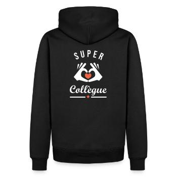 SUPER COLLÈGUE cadeau anniversaire noel - Sweat à capuche Premium bio Homme - noir - Dos - Nico (187cm)