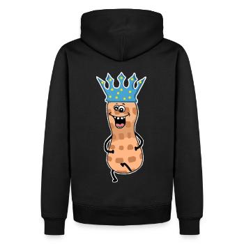 Peanut King Peanuts Crown Nut Funny Witty - Men’s Premium Organic Hoodie - black - Back - Nico (187cm)