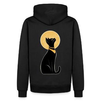 Chat égyptien - Sweat à capuche Premium bio Homme - noir - Dos - Nico (187cm)