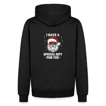 Ich habe ein besonderes Geschenk für dich, Weihnachtsmann - Männer Premium Bio Hoodie - Schwarz - Hinten - Nico (187cm)
