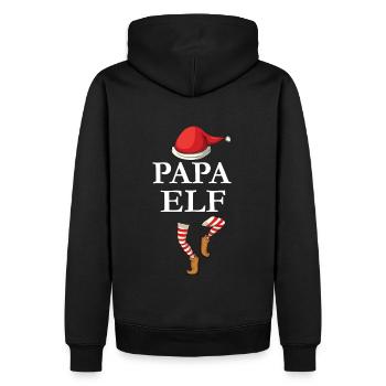 Noël - Famille Papa Elf - Sweat à capuche Premium bio Homme - noir - Dos - Nico (187cm)