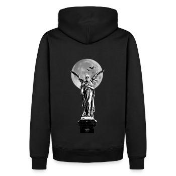 Ange de la mort devant la lune avec des chauves-souris - Sweat à capuche Premium bio Homme - noir - Dos - Nico (187cm)