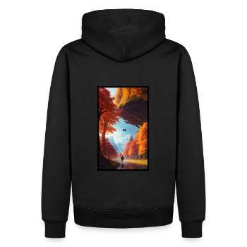 Die 4 Jahreszeiten: Herbst - Männer Premium Bio Hoodie - Schwarz - Hinten - Nico (187cm)
