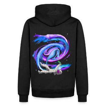 Betrunkener Astronaut - Männer Premium Bio Hoodie - Schwarz - Hinten - Nico (187cm)