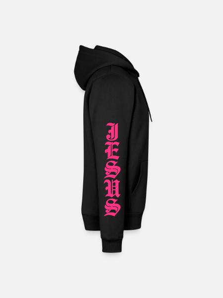 Jesus Vertical - Men’s Premium Organic Hoodie - black - Right