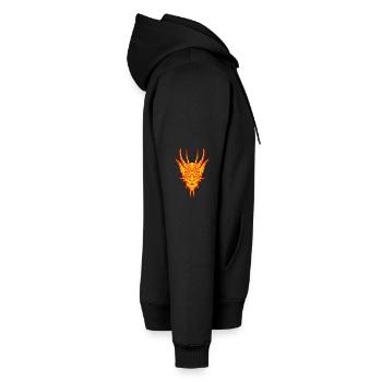 Démon du feu - Sweat à capuche Premium bio Homme - noir - Droite - Nico (187cm)