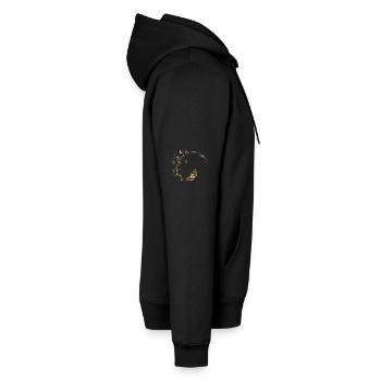Goldene Mondblätter Kreisrahmen - Männer Premium Bio Hoodie - Schwarz - Rechts - Nico (187cm)