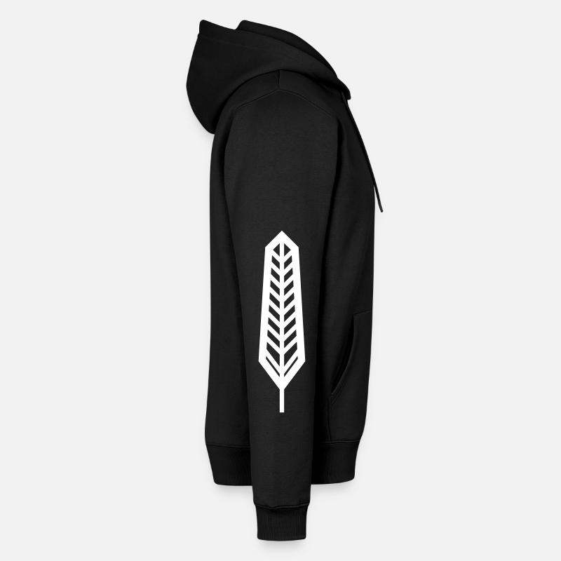 Feder - Männer Premium Bio Hoodie - Schwarz