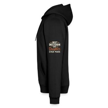 Beau-fils, humour rétro et drôle pour la famille - Sweat à capuche Premium bio Homme - noir - Gauche - Nico (187cm)