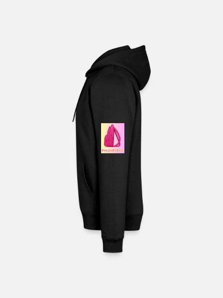 Freundschaft Glitzer Rucksack pink - Männer Premium Bio Hoodie - Schwarz