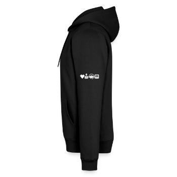 Retro Pixel Icons Herz Joystick - Männer Premium Bio Hoodie - Schwarz - Links - Nico (187cm)