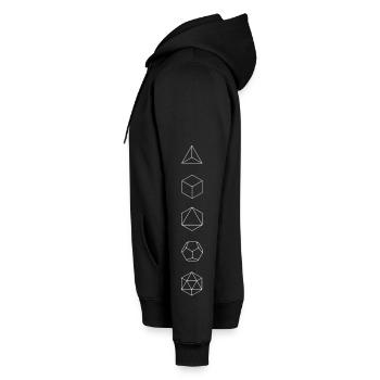 Platonische Körper, Heilige Geometrie, Mathematik - Männer Premium Bio Hoodie - Schwarz - Links - Nico (187cm)
