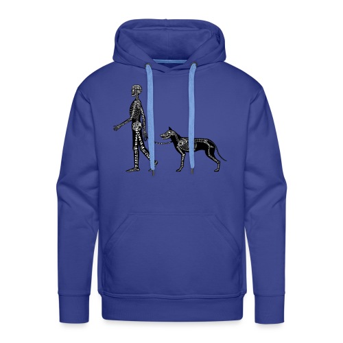 Squelette humain et chien - Sweat-shirt à capuche Premium Homme