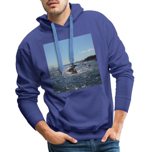 Mer avec roches - Sweat-shirt à capuche Premium pour hommes