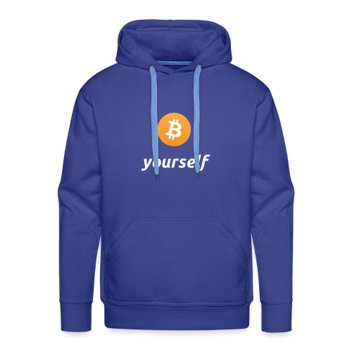cryptocool b yourself white font -bitcoin logo - Mannen Premium hoodie