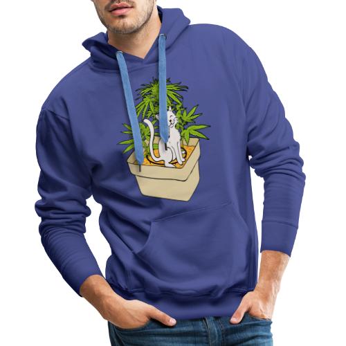 Chat et cannabis en culture indoor hydroponic - Sweat-shirt à capuche Premium pour hommes