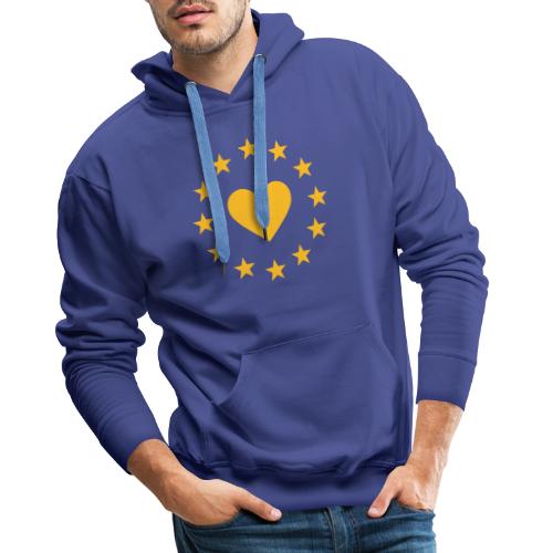 EU Herz, I love Europe, Europa Sterne, Flagge - Männer Premium Hoodie