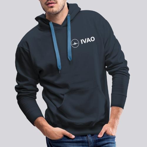 IVAO (Logo Complet Blanc) - Sweat-shirt à capuche Premium Homme
