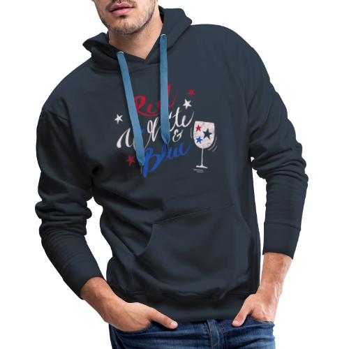 Red White Blue Letter USA 4th fourth of July Shirt - Männer Premium Hoodie