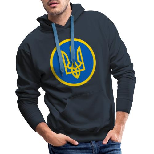 Ukraine Wappen Blau Gelb Rund Support Solidarität - Männer Premium Hoodie