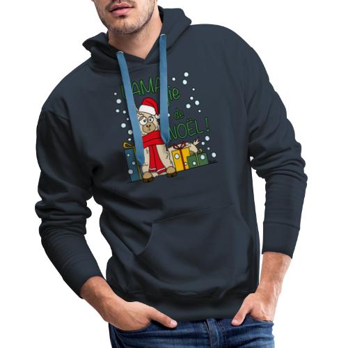 Lama, Magie de Noël, Happy Christmas, Pull moche - Sweat-shirt à capuche Premium pour hommes