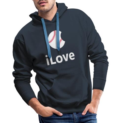 Baseball Logo iLove Baseball - Bluza męska Premium z kapturem