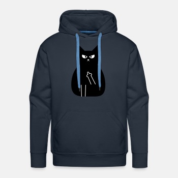 Sint svart katt - Hettegenser for menn