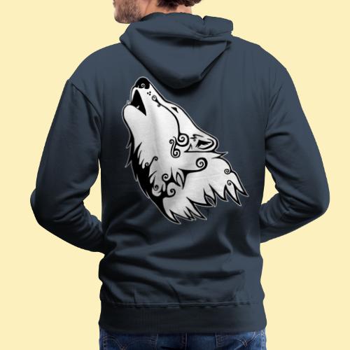 Le Loup de Neved (version contour blanc) - Sweat-shirt à capuche Premium pour hommes