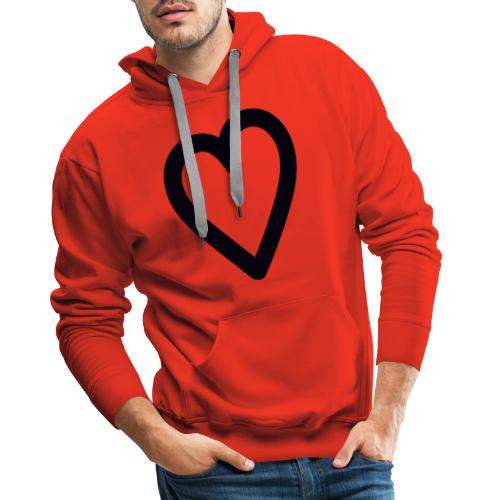mon coeur heart - Sweat-shirt à capuche Premium Homme