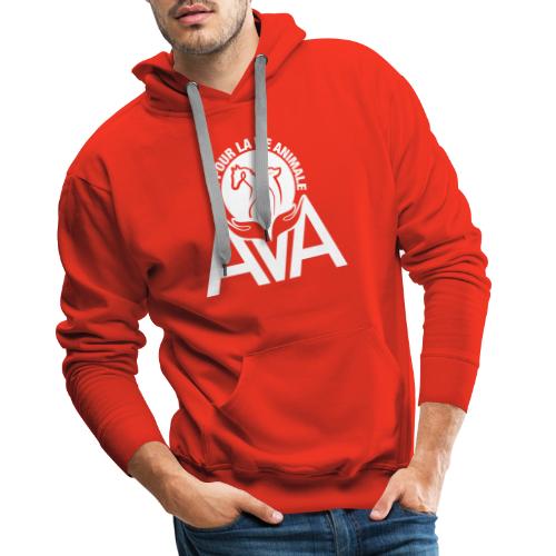 LOGO AVA BLANC - Sweat-shirt à capuche Premium Homme