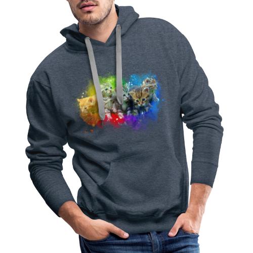 Chatons peinture arc-en-ciel -by- Wyll Fryd - Sweat-shirt à capuche Premium pour hommes