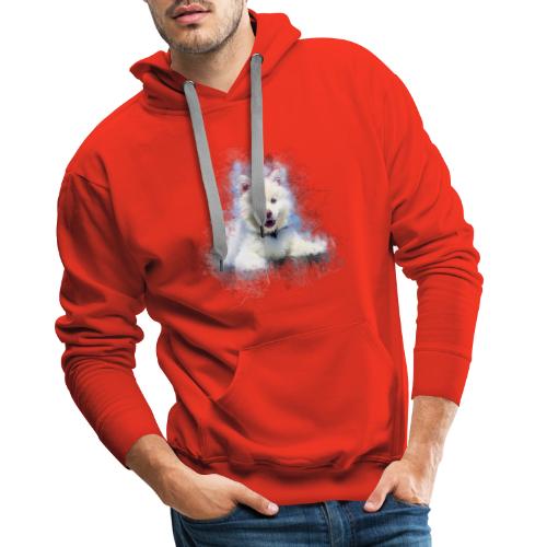 Husky sibérien Blanc chiot mignon -by- Wyll-Fryd - Sweat-shirt à capuche Premium Homme