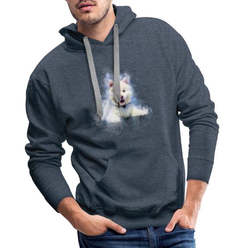Husky sibérien Blanc chiot mignon -by- Wyll-Fryd - Sweat-shirt à capuche Premium pour hommes