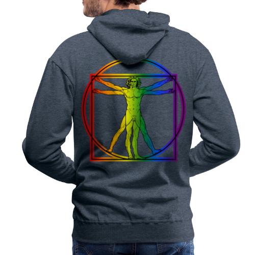 Rainbow Vitruvian man - Miesten premium-huppari