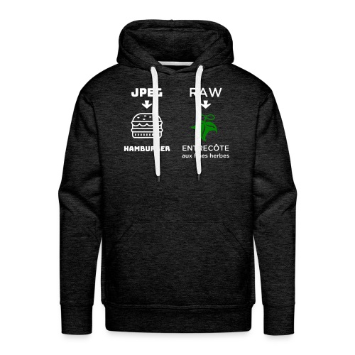 JPEG vs RAW - Sudadera con capucha premium para hombre