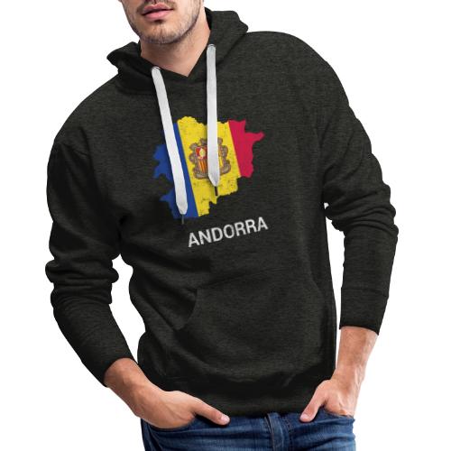 Andorra country map & flag - Men's Premium Hoodie
