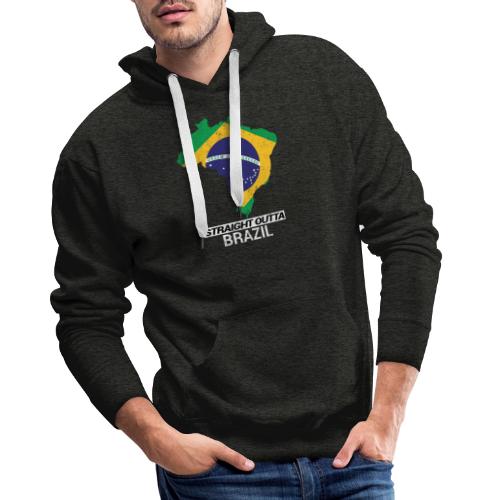 Straight Outta Brazil country map - Men's Premium Hoodie