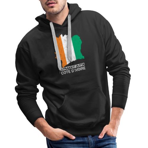 Straight Outta Cote d Ivoire country map & flag - Men's Premium Hoodie