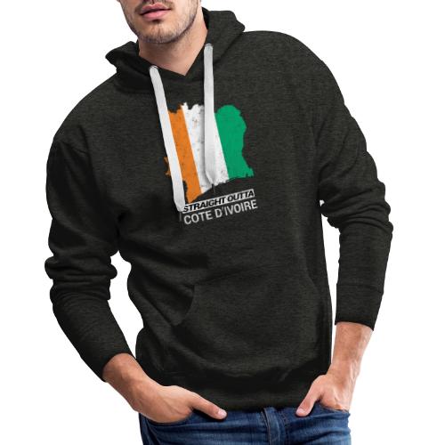 Straight Outta Cote d Ivoire country map & flag - Men's Premium Hoodie