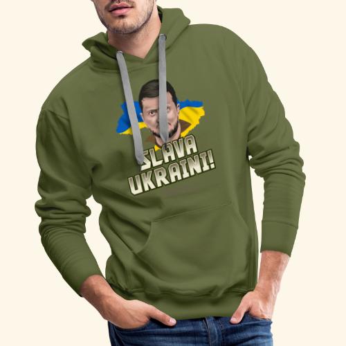 Zelensky Porträt und Slogan Ruhm der Ukraine - Männer Premium Hoodie