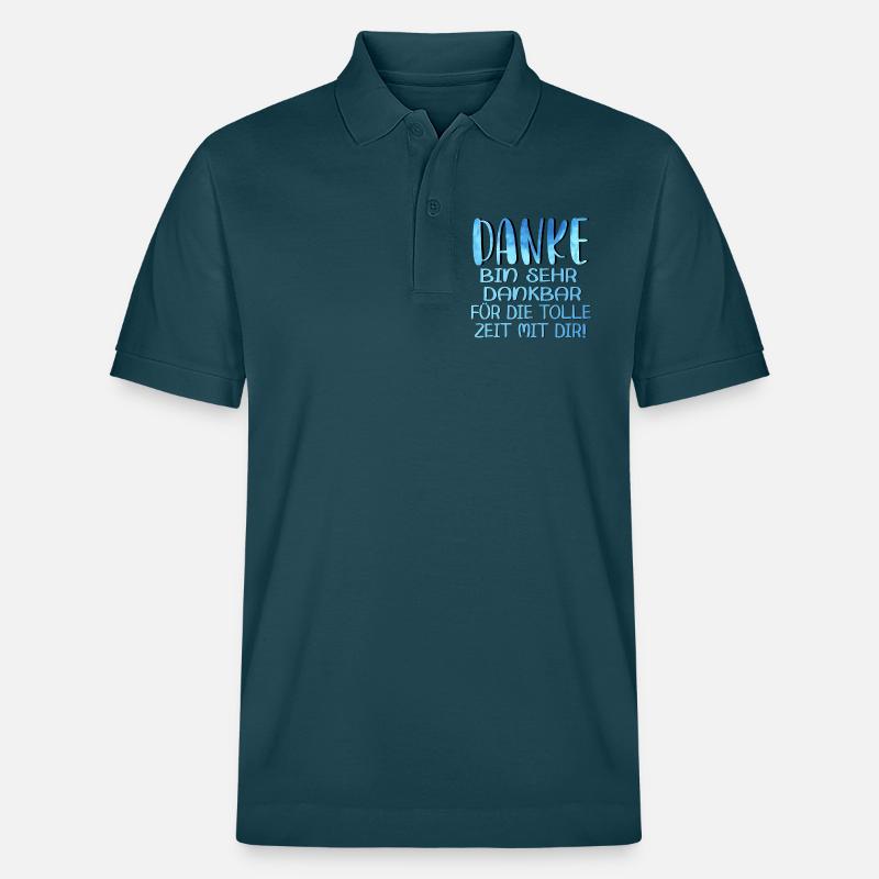Abschiedsgeschenke - TOLLE ZEIT MIT DIR SPRÜCHE - Stanley/Stella Unisex Bio-Poloshirt PREPSTER - Dunkles Petrol