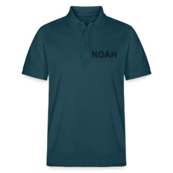 Noah - Stanley/Stella Unisex Bio-Poloshirt PREPSTER - Dunkles Petrol - Vorne - Roxy (174cm) & Andy (188cm)