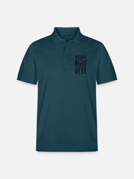 Hausbau Haus bauen Baustelle Sohn Kleiner Bauherr - Stanley/Stella Unisex Bio-Poloshirt PREPSTER - Dunkles Petrol