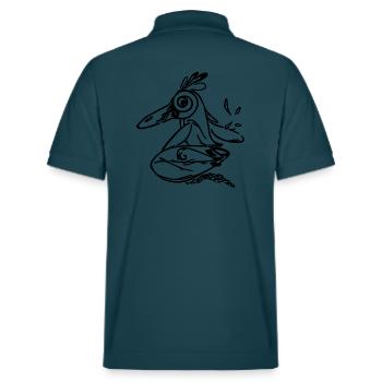 Surfing Penguin - Stanley/Stella Unisex Organic Polo Shirt PREPSTER - stargazer - Back - Andy (188cm)