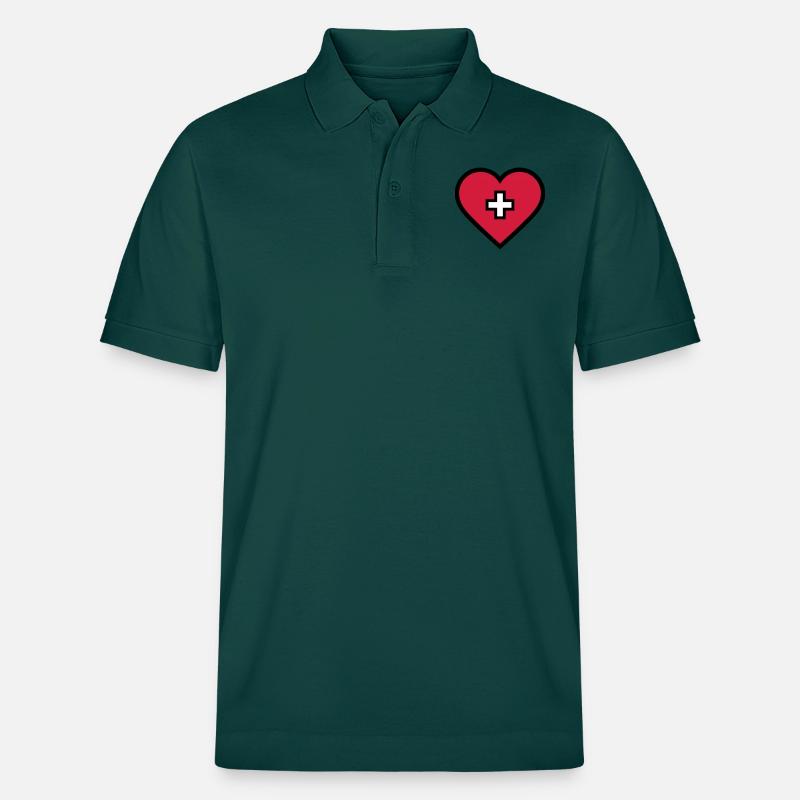 Coeur avec croix - Polo PREPSTER bio Stanley/Stella Unisexe - vert vitré
