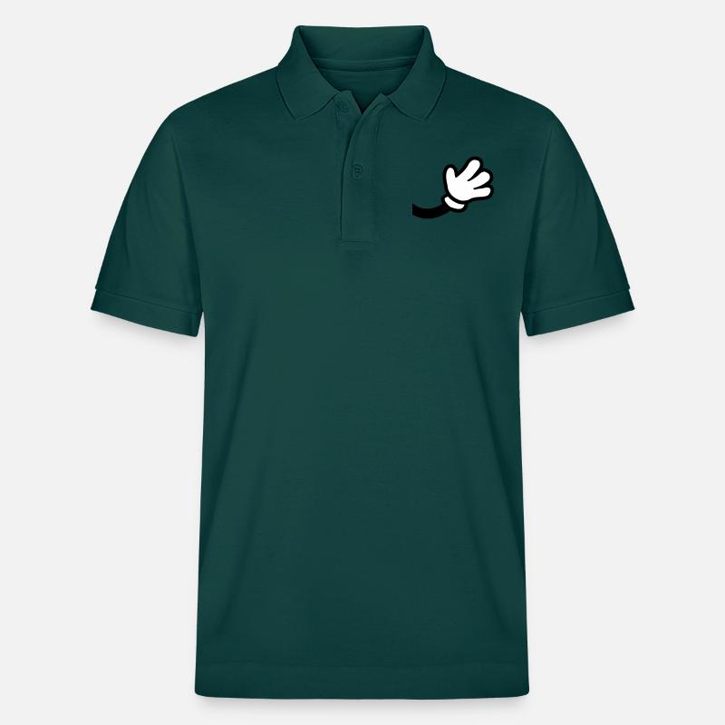 Winkende Comic Hand - Stanley/Stella Unisex Bio-Poloshirt PREPSTER - Glasiertes Grün