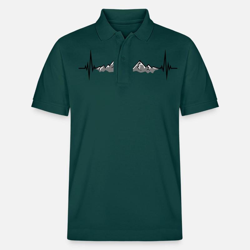 Fréquence cardiaque pulse éruption - Polo PREPSTER bio Stanley/Stella Unisexe - vert vitré