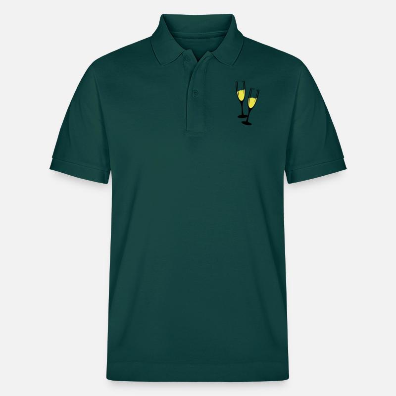 sekt glaeser anstossen - Stanley/Stella Unisex Bio-Poloshirt PREPSTER - Glasiertes Grün