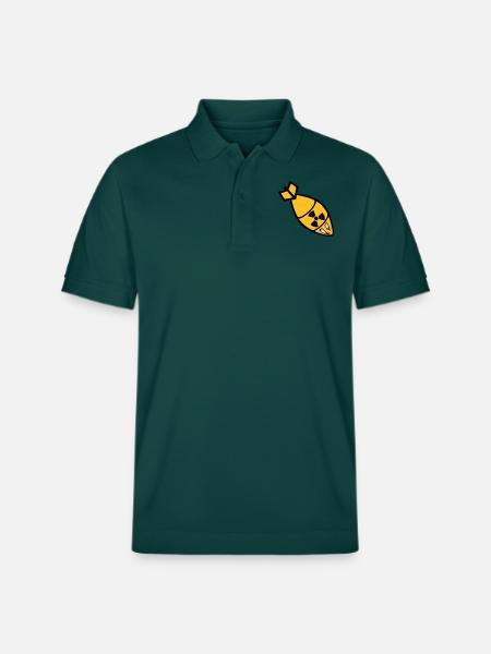 face atomic bomb radioactive bombard - Stanley/Stella Unisex Organic Polo Shirt PREPSTER - glazed green